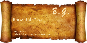 Basz Géza névjegykártya